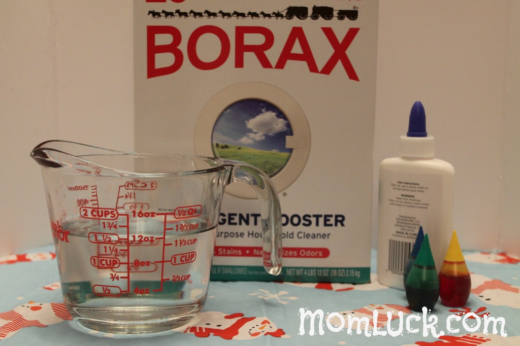 Recipe for slime with Borax and glue 