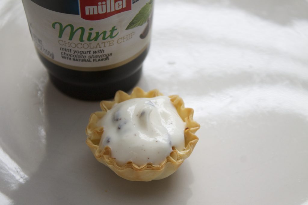 mini yogurt pies-mint yogurt 