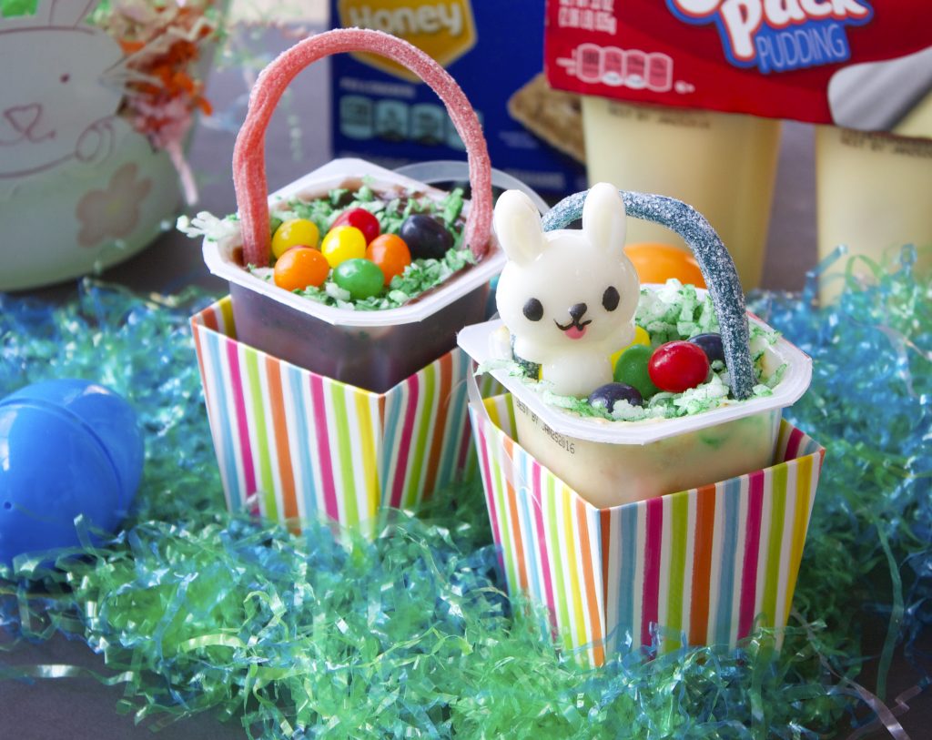 easter basket pudding cups 