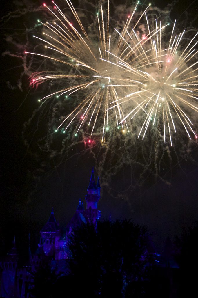 fireworks show at Disneyland 