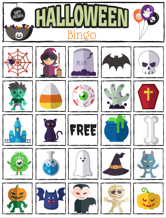 Halloween Bingo Printable Download PDF 