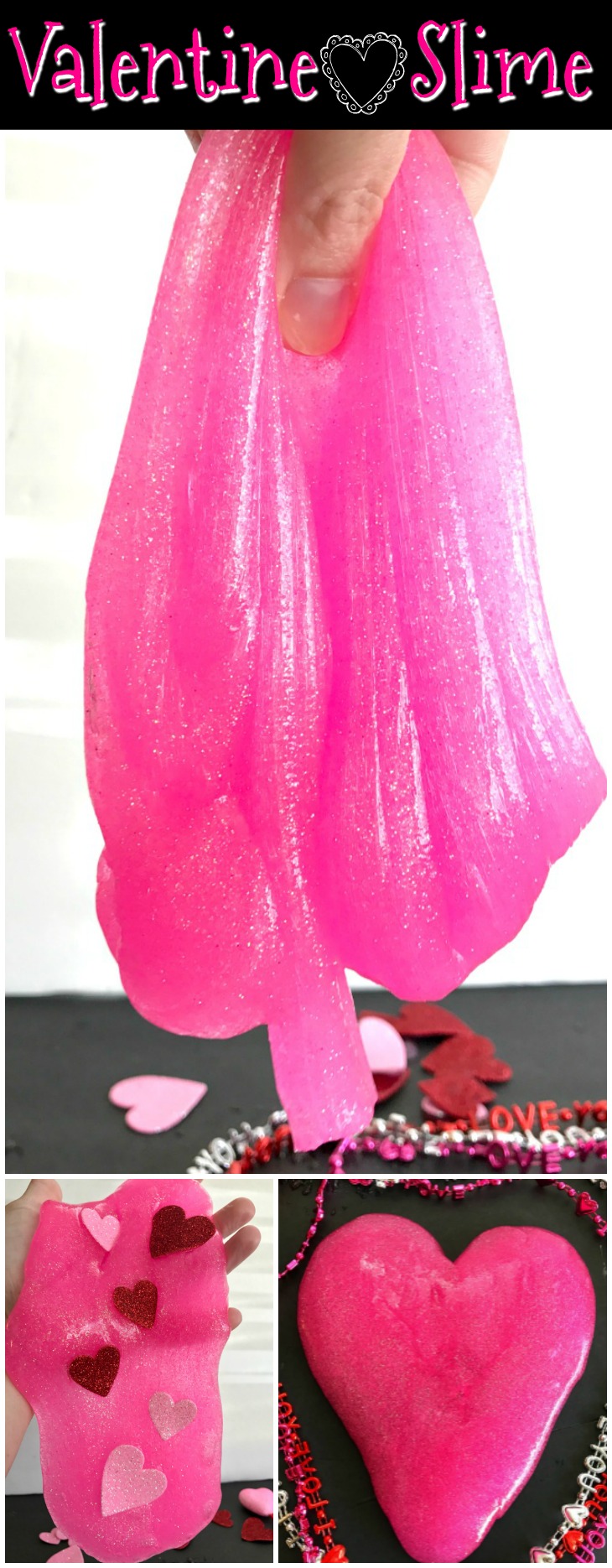 Make Valentine Slime Pink Glitter Gak Recipe