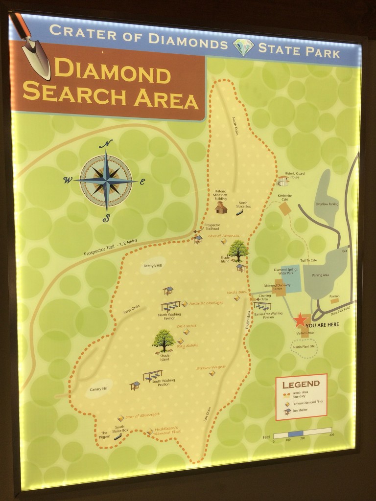 crater of diamonds state park-diamond search map