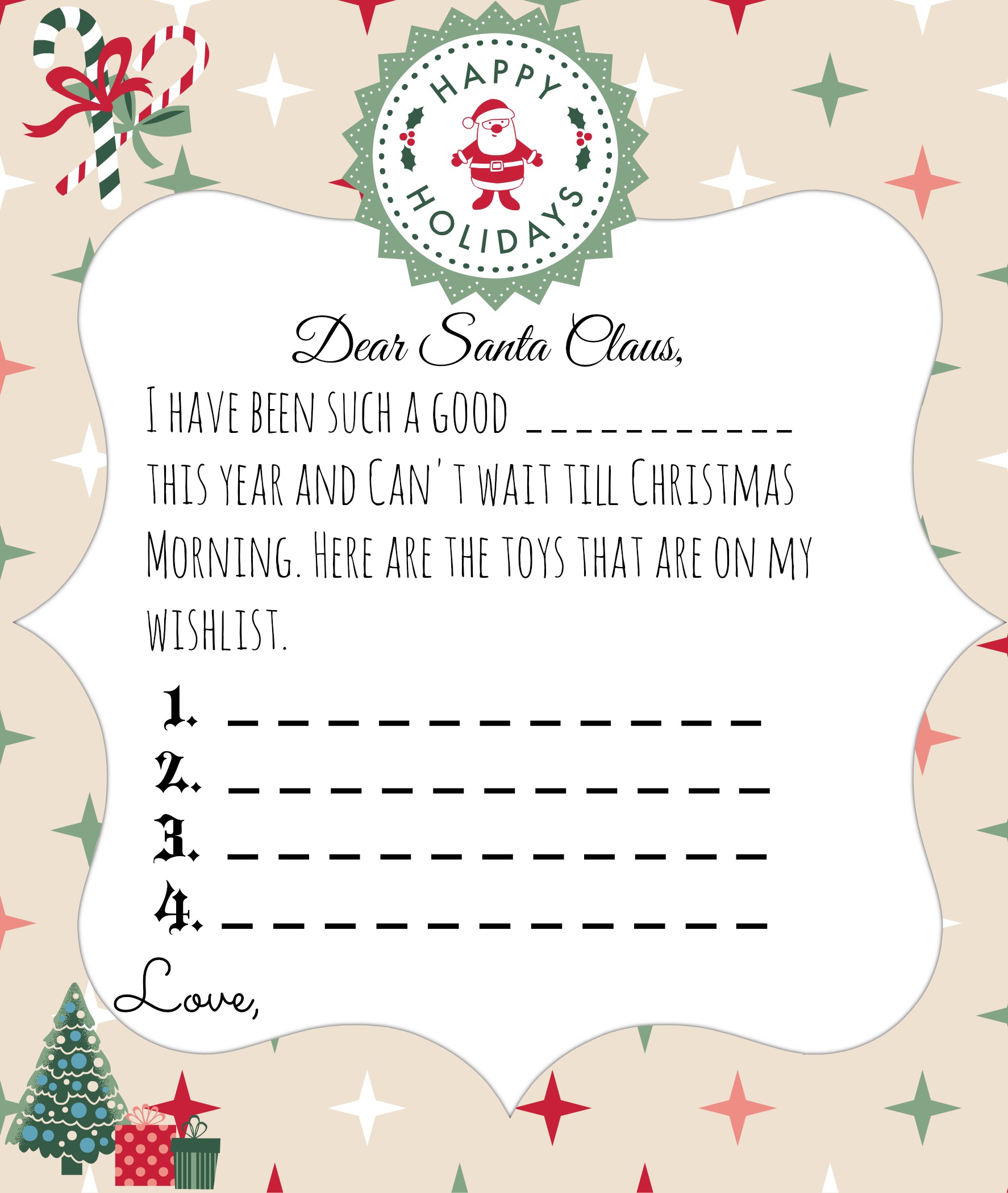 Free Printable Santa Letters for Kids Pertaining To Secret Santa Letter Template