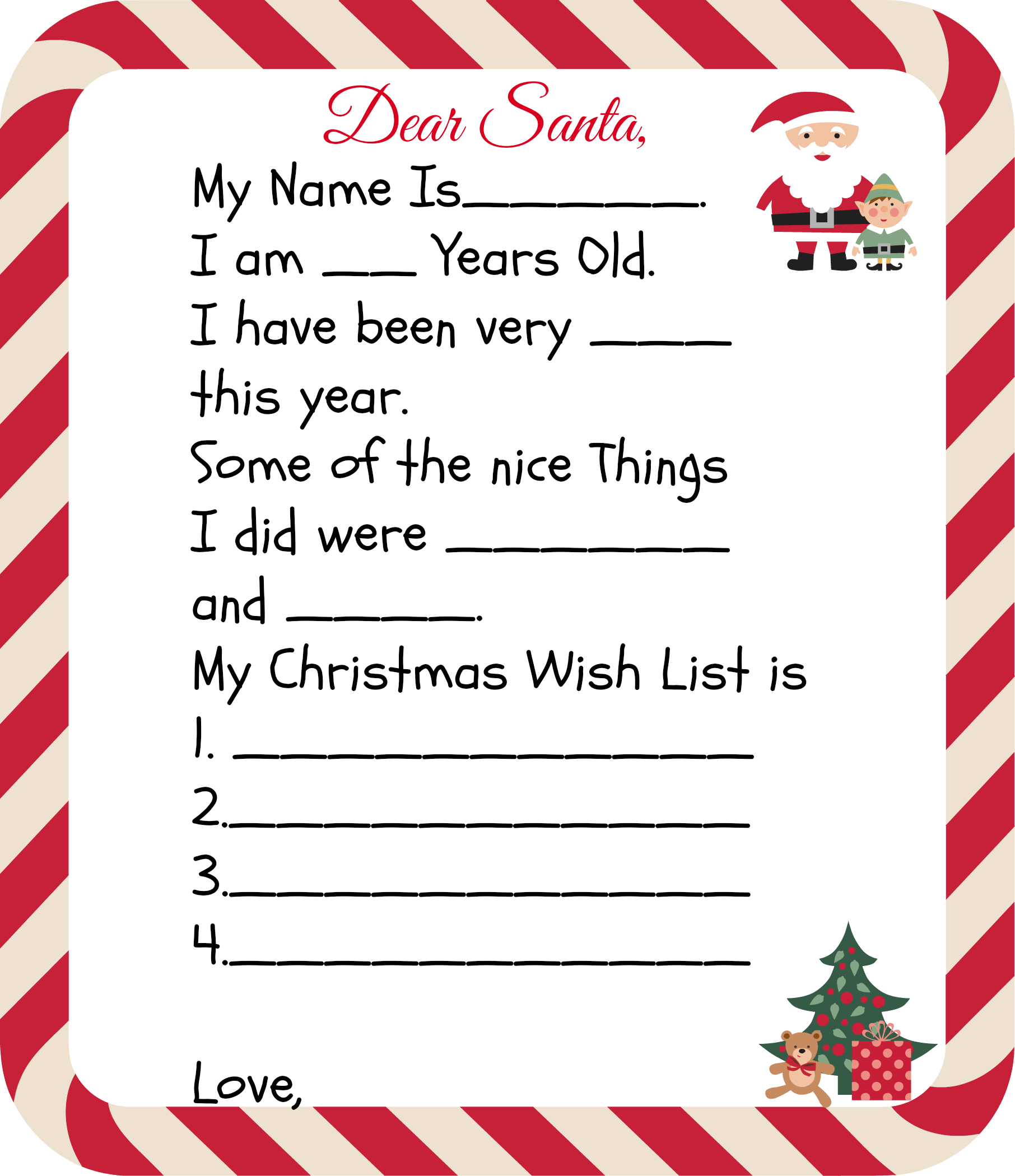 Free Printable Santa Letters for Kids With Regard To Secret Santa Letter Template
