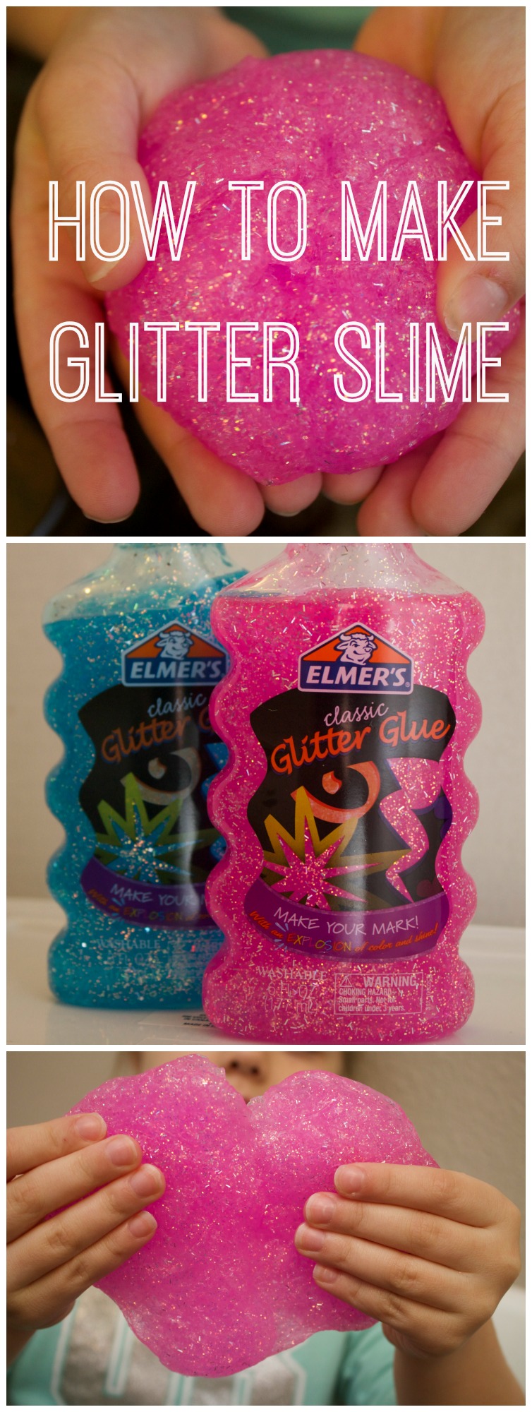 how to make slime-slime using glitter glue