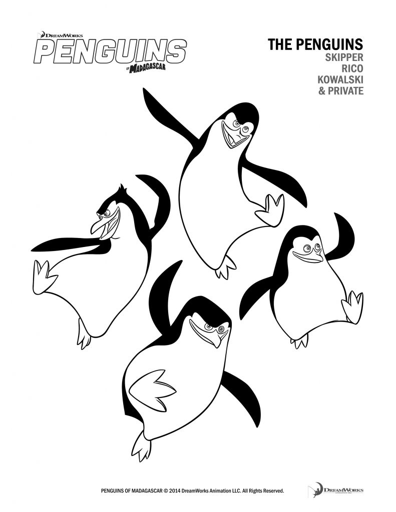 Penguins Of Madagascar Coloring Pags 