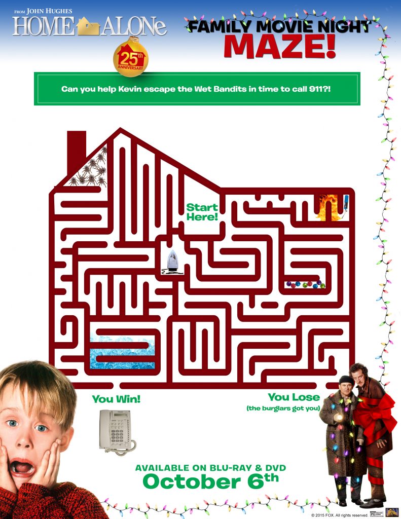 home alone activity sheets 