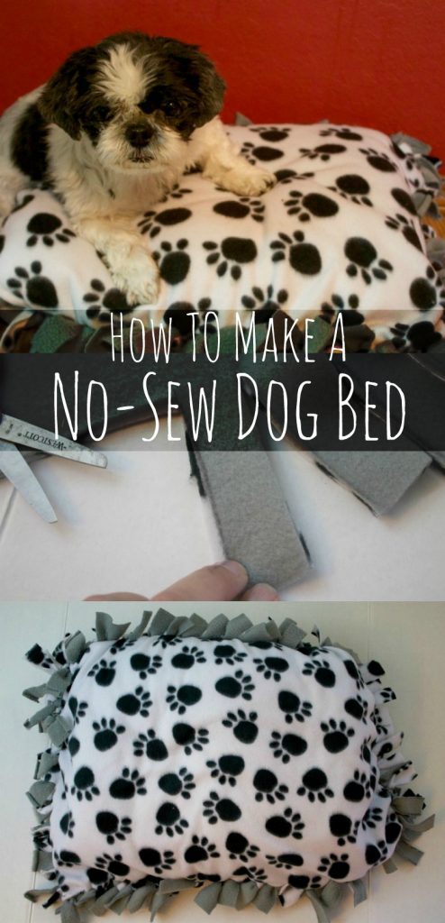 Fleece no-sew dog bed 