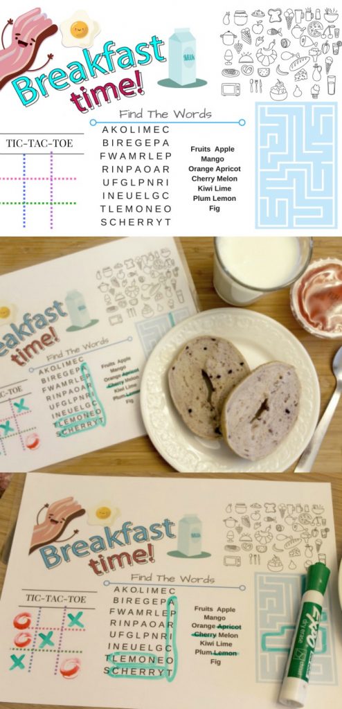 Breakfast Placemats For Kids