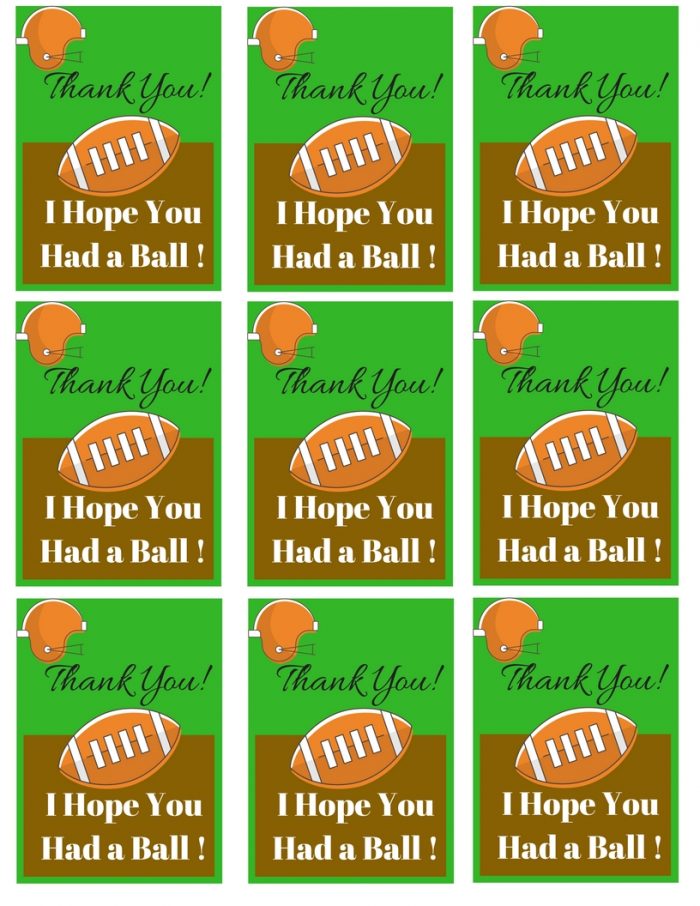 Thank you Printables With Footballs