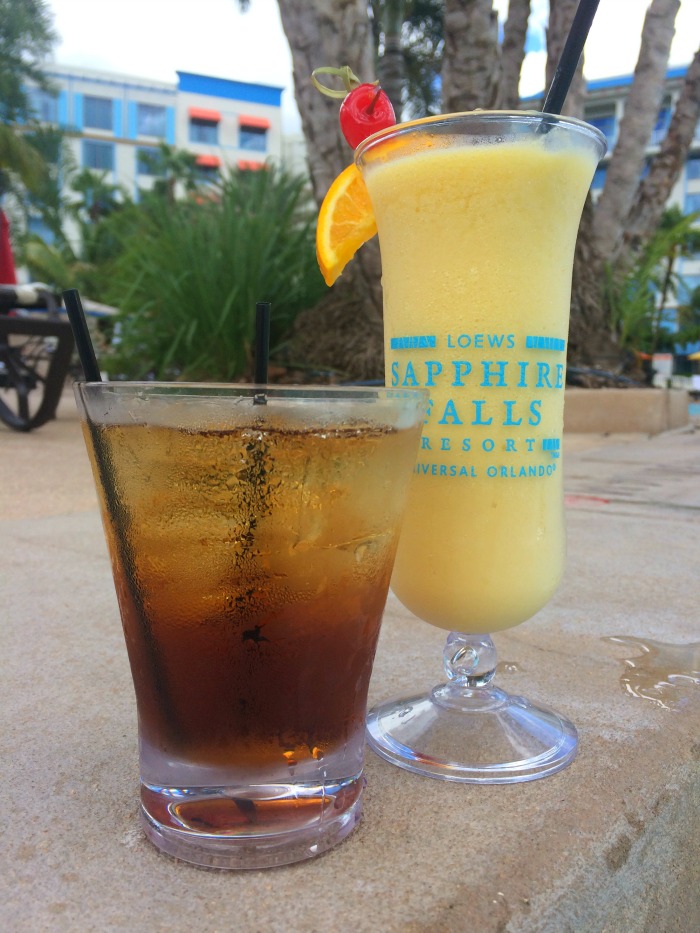 tropical drinks poolside