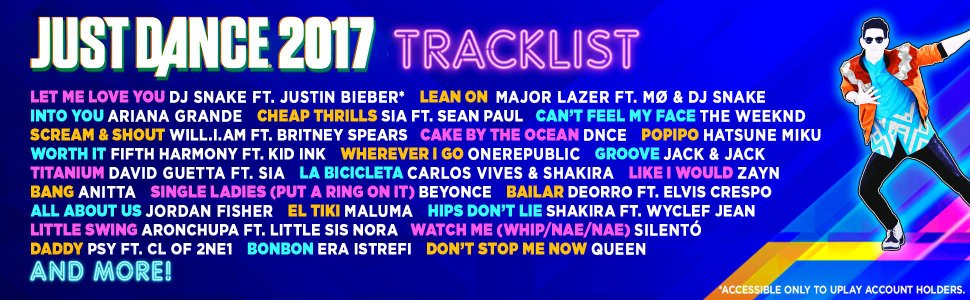 Songs on Just Dance 2017