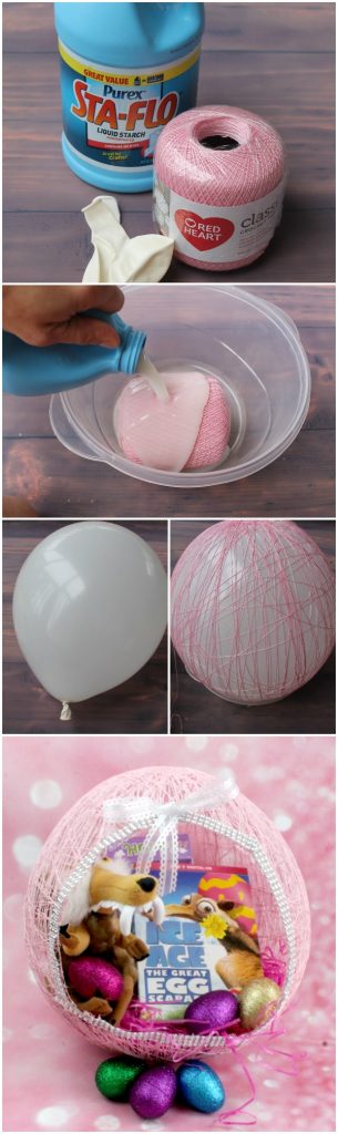 DIY String Easter Egg Baskets Yarn Craft