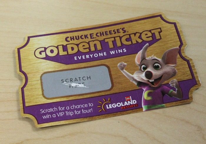 Chuck E Cheese Golden Ticket